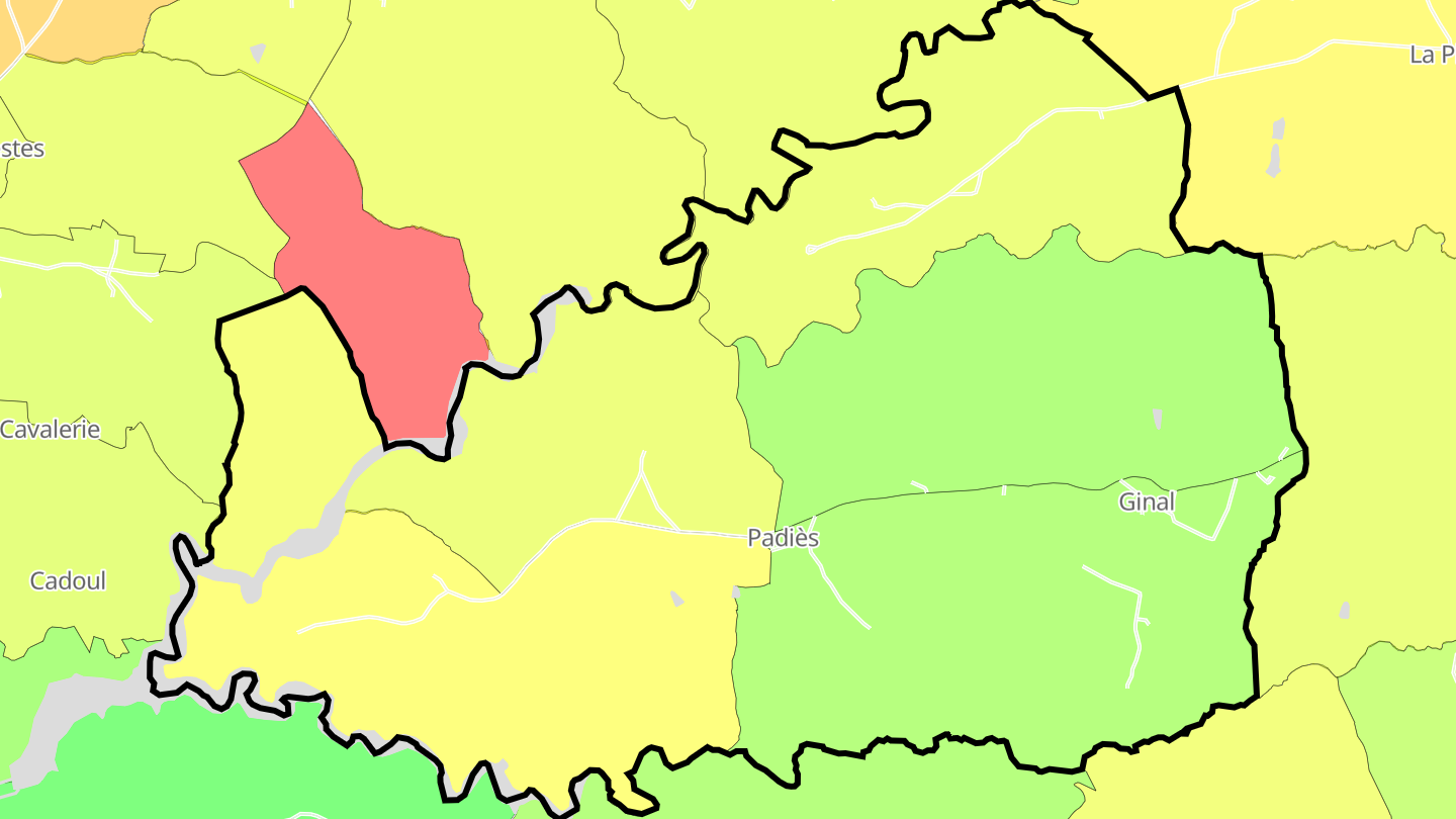 Carte des prix de l'immobilier Padiès