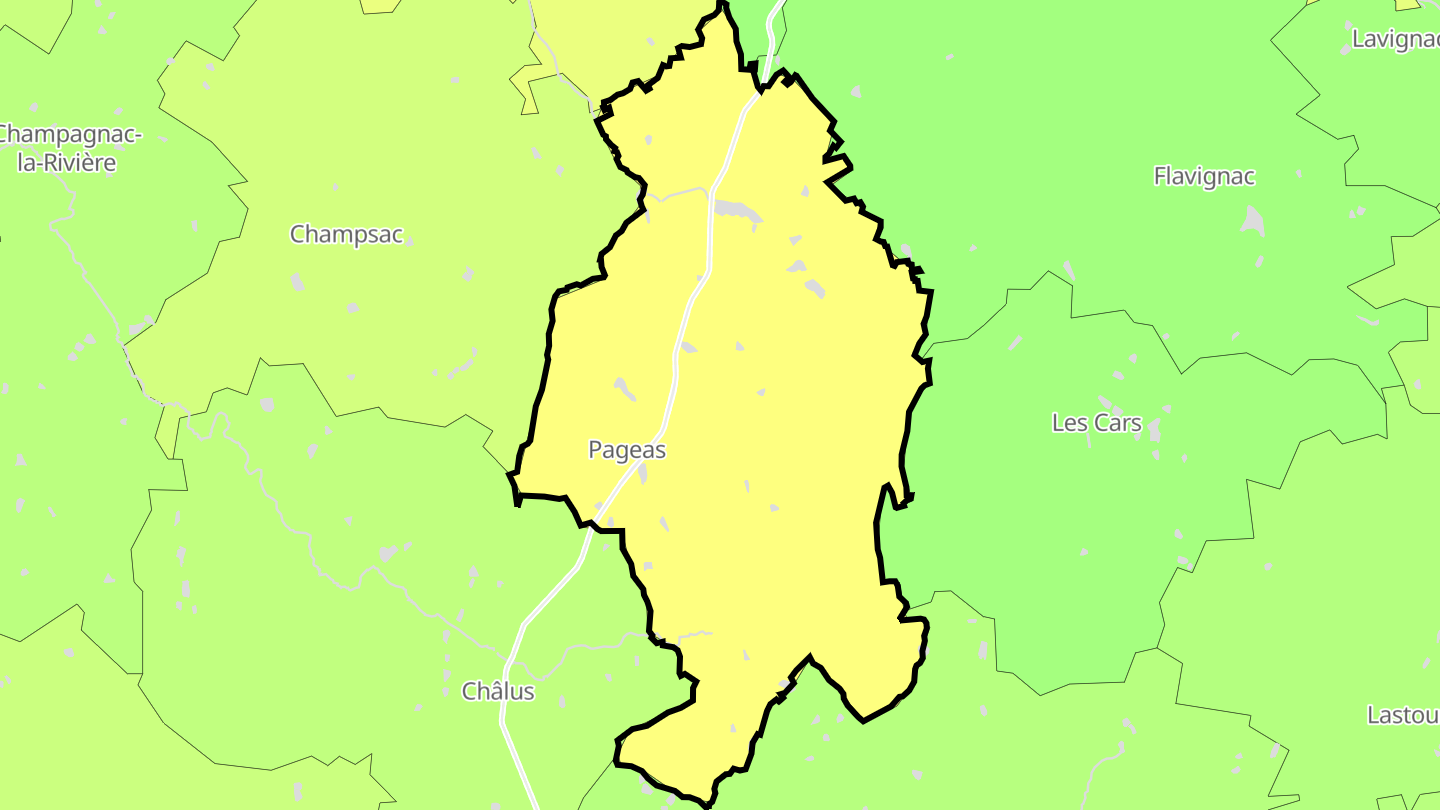 Carte des prix de l'immobilier Pageas