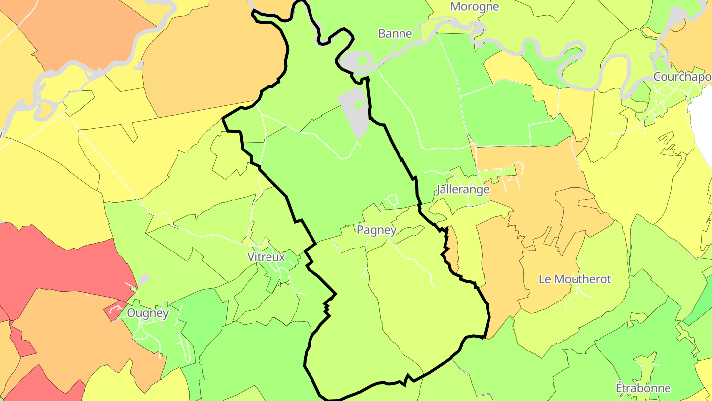 Carte des prix de l'immobilier Pagney