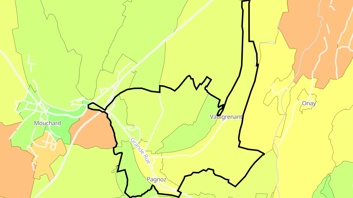 Carte des prix de l'immobilier Pagnoz