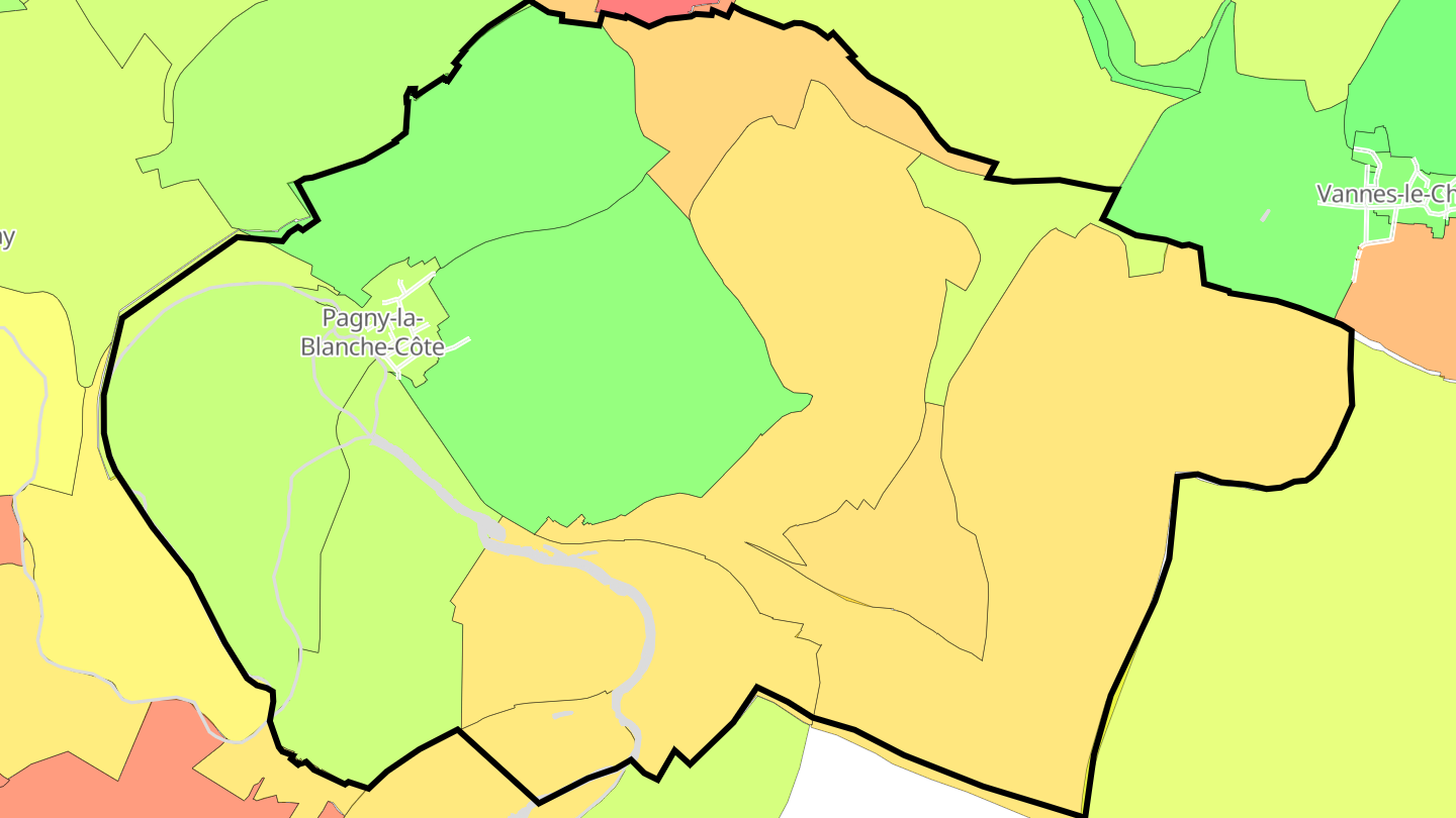 Carte des prix de l'immobilier Pagny-la-Blanche-Côte