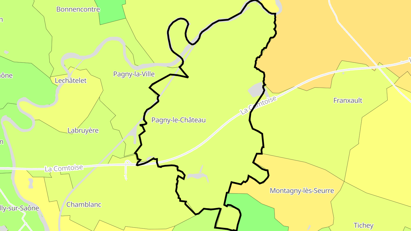 Carte des prix de l'immobilier Pagny-le-Château