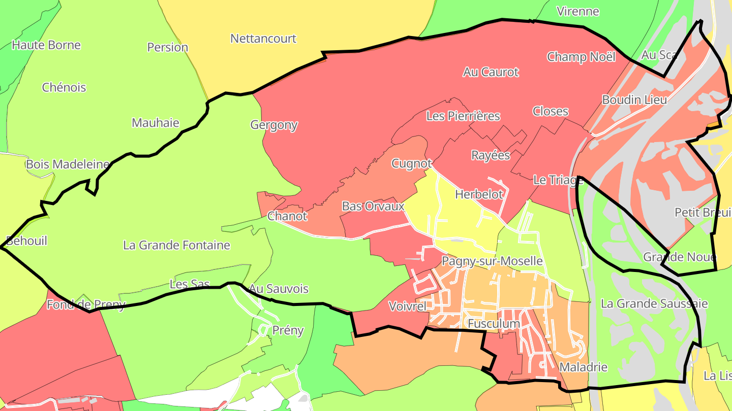 Carte des prix de l'immobilier Pagny-sur-Moselle