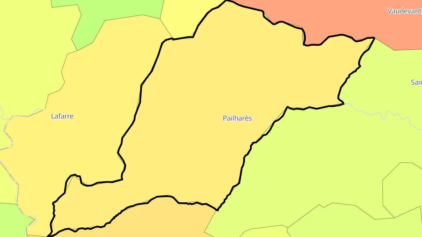 Carte des prix de l'immobilier Pailharès