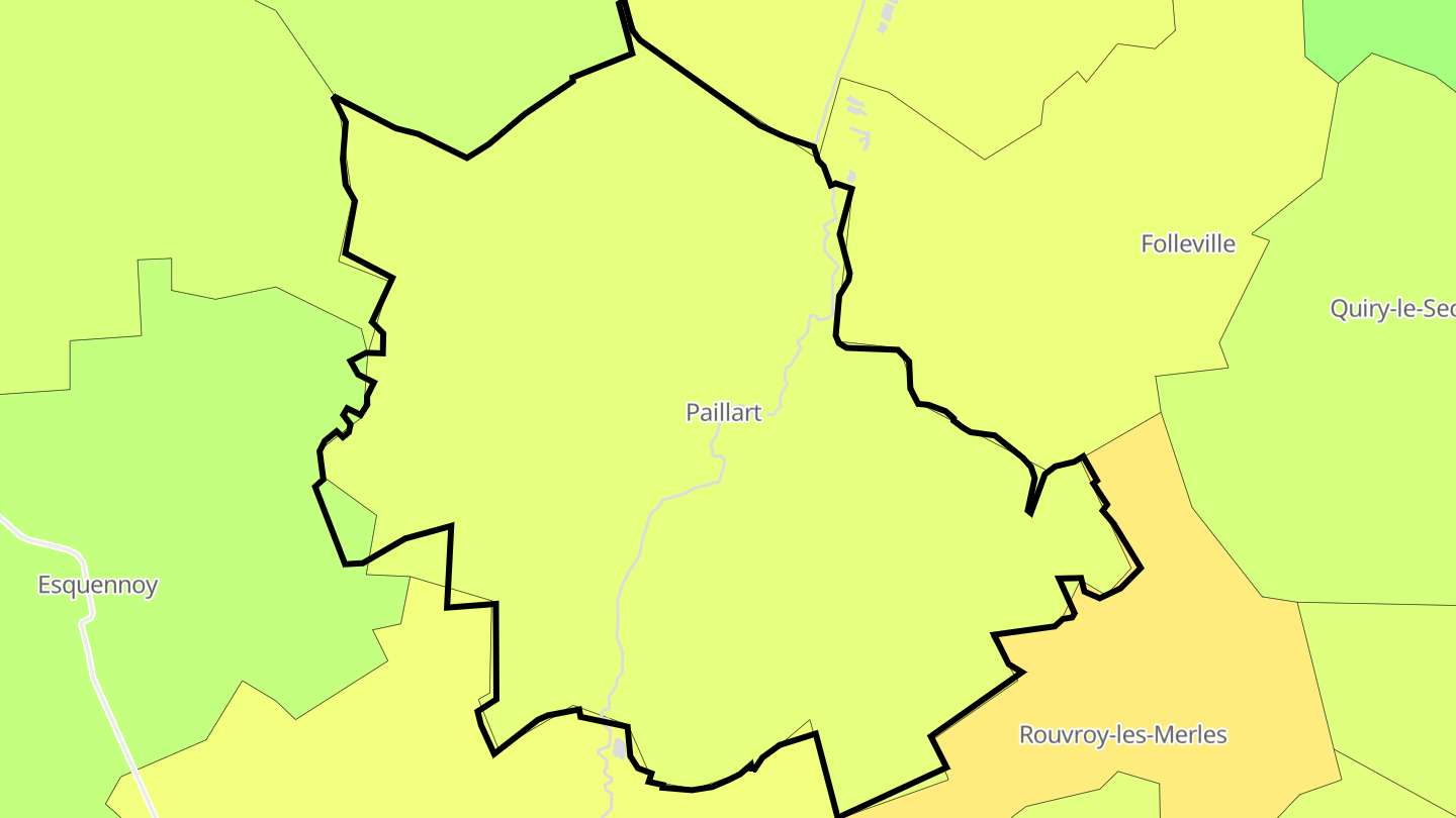 Carte des prix de l'immobilier Paillart