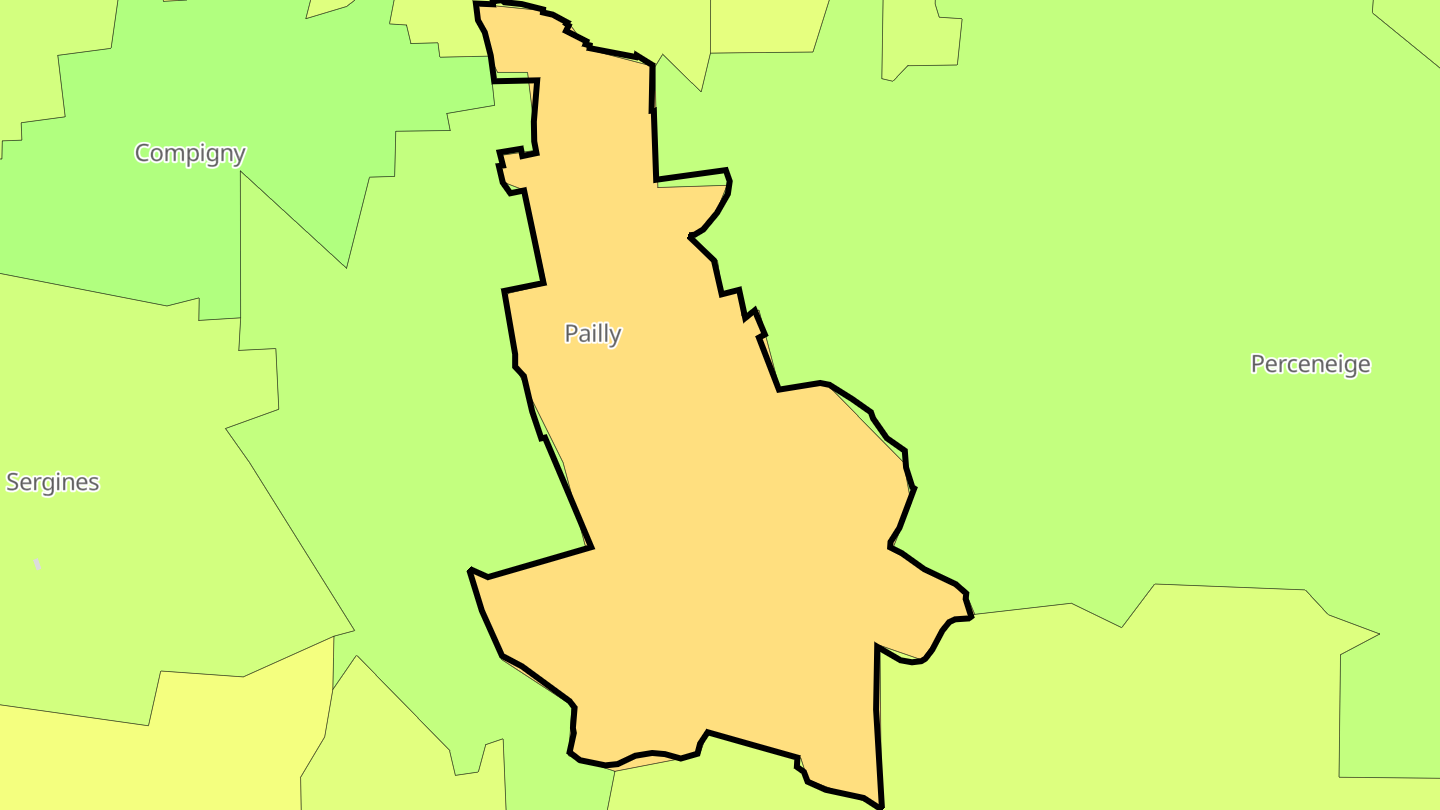 Carte des prix de l'immobilier Pailly