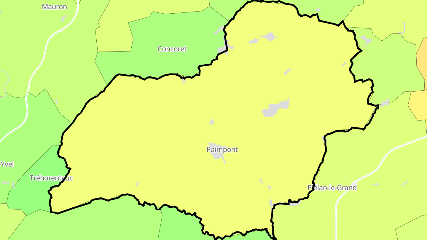 Carte des prix de l'immobilier Paimpont