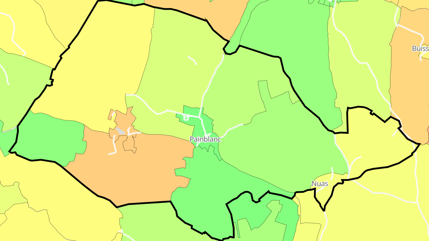 Carte des prix de l'immobilier Painblanc