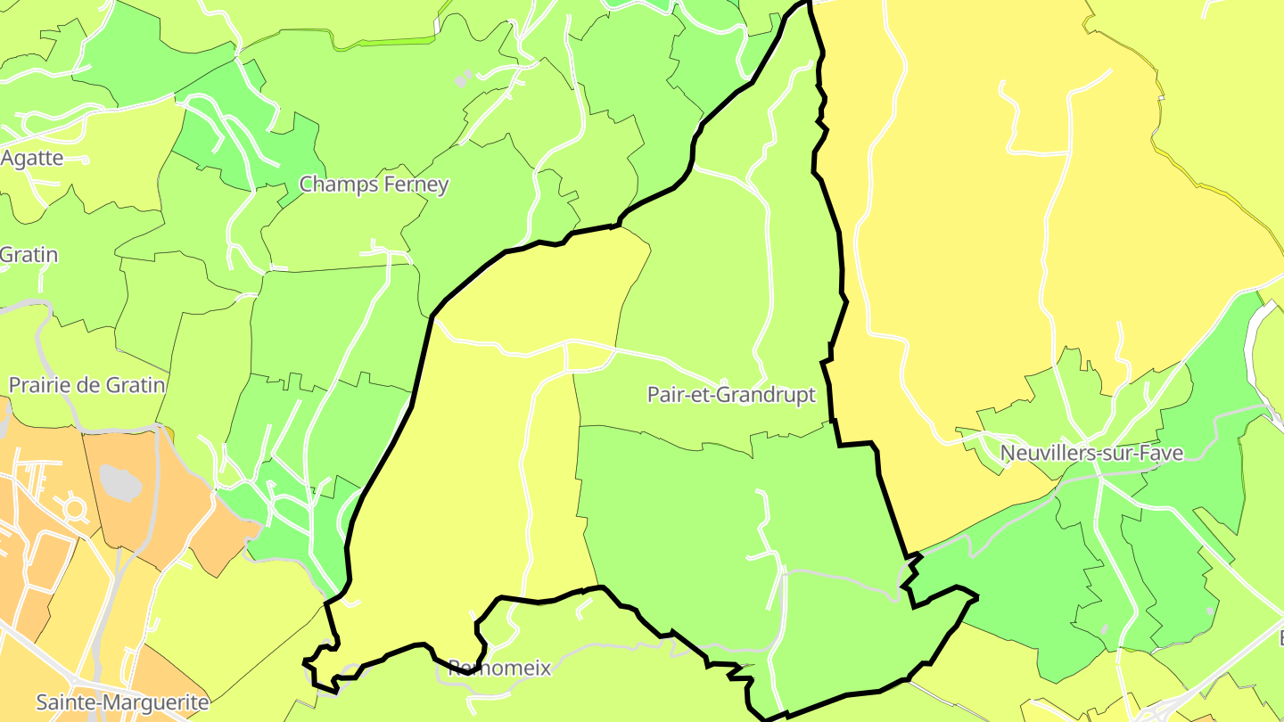 Carte des prix de l'immobilier Pair-et-Grandrupt