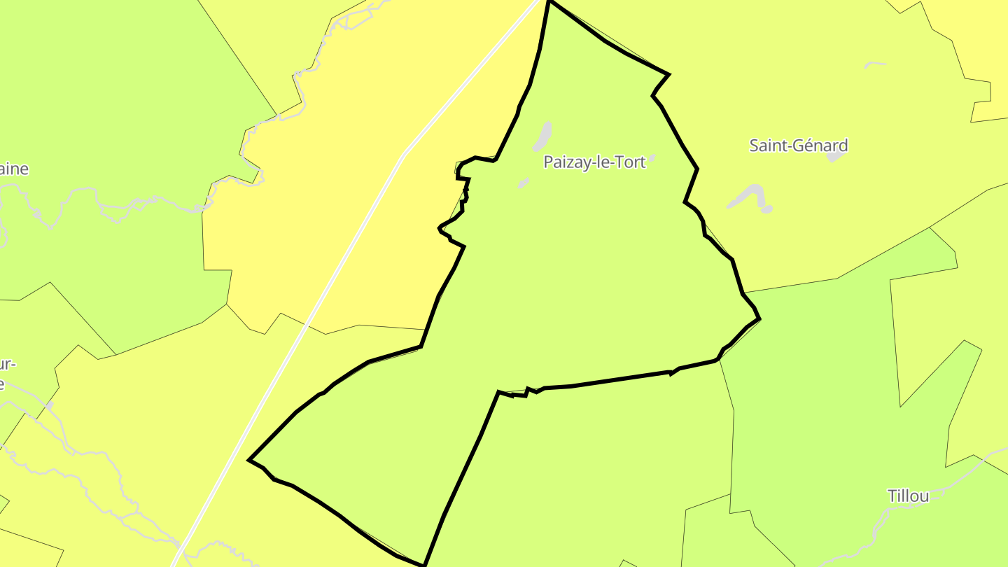 Carte des prix de l'immobilier Paizay-le-Tort
