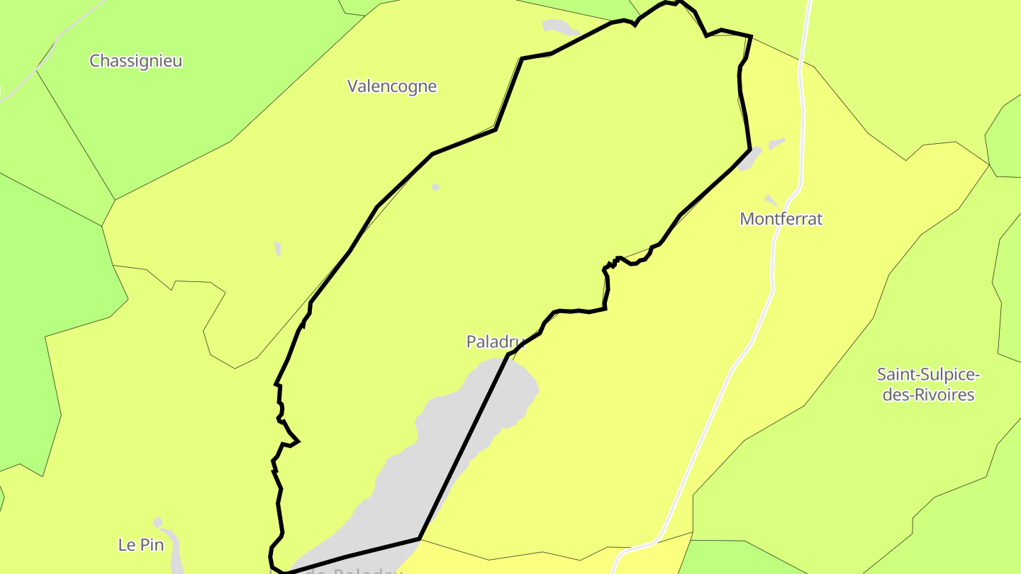 Carte des prix de l'immobilier Paladru