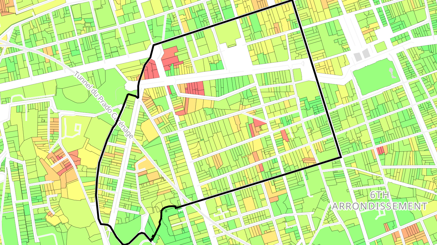 Carte des prix de l'immobilier Palais de Justice