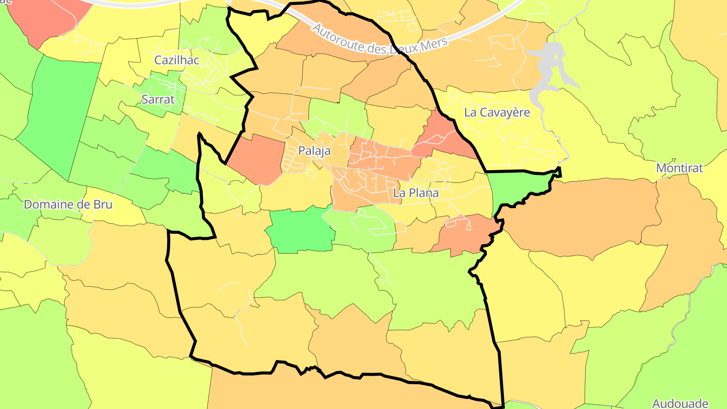 Carte des prix de l'immobilier Palaja