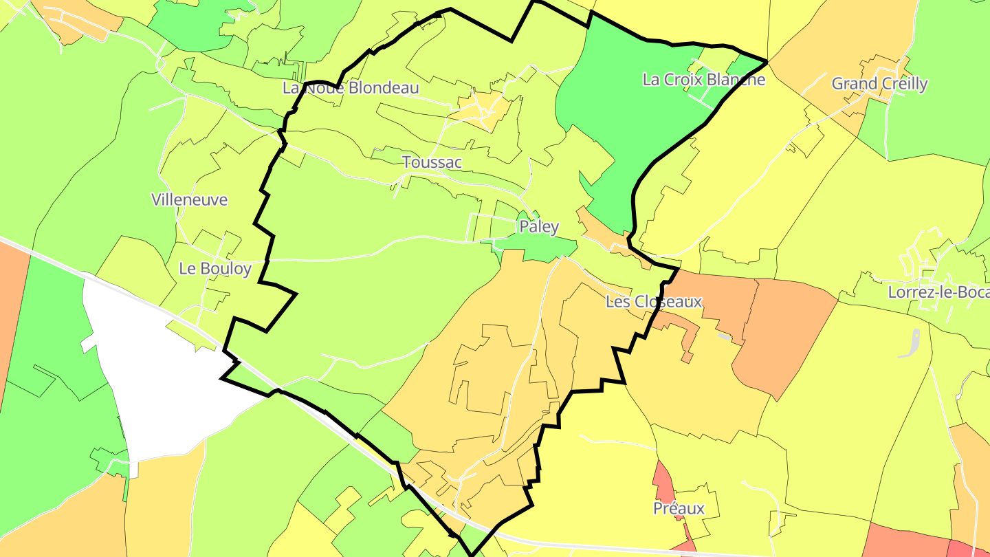 Carte des prix de l'immobilier Paley