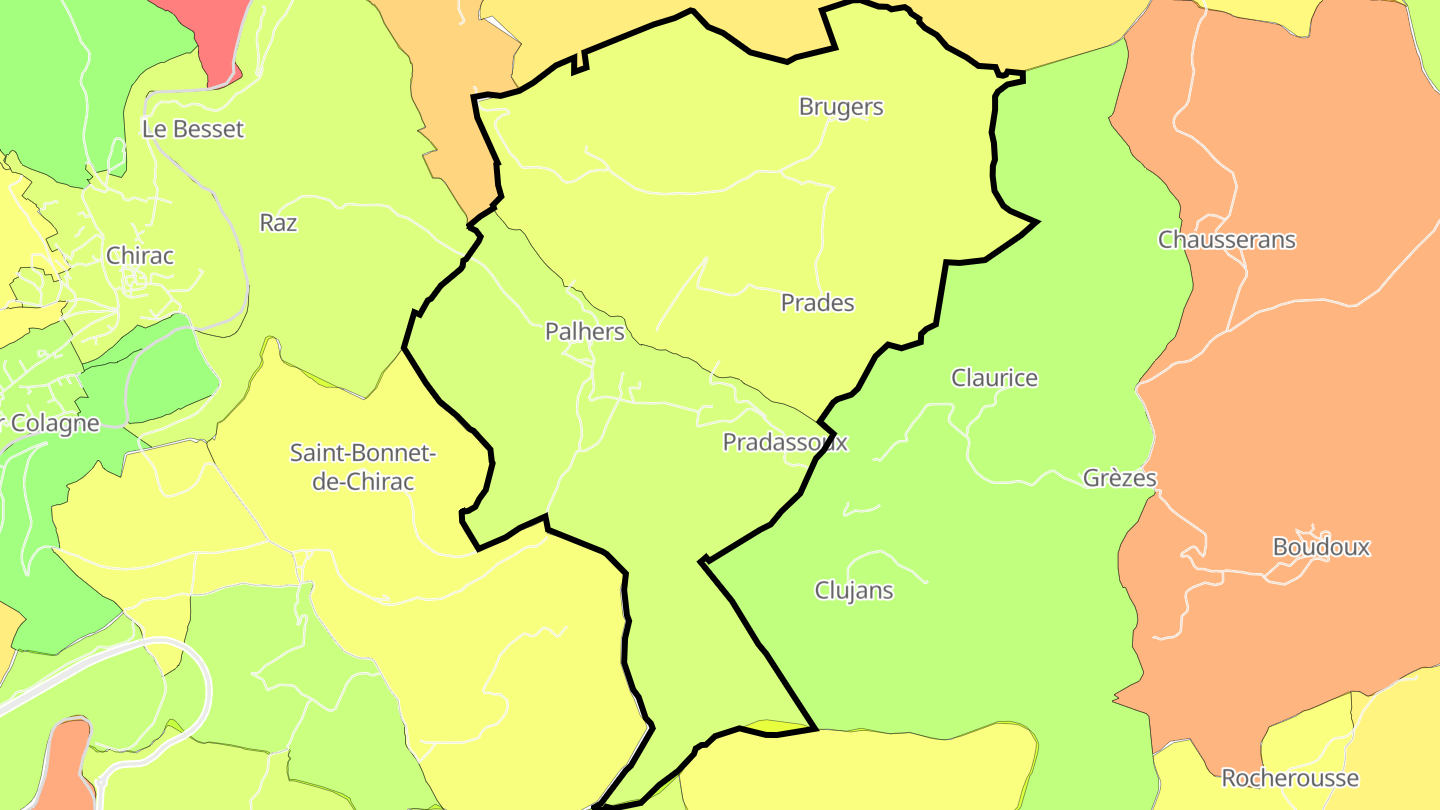 Carte des prix de l'immobilier Palhers