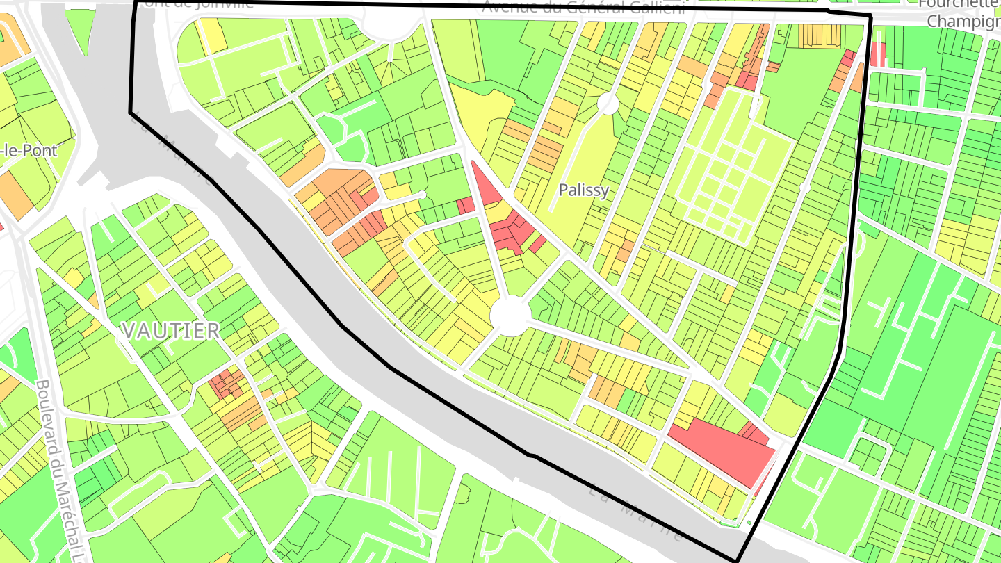 Carte des prix de l'immobilier Palissy