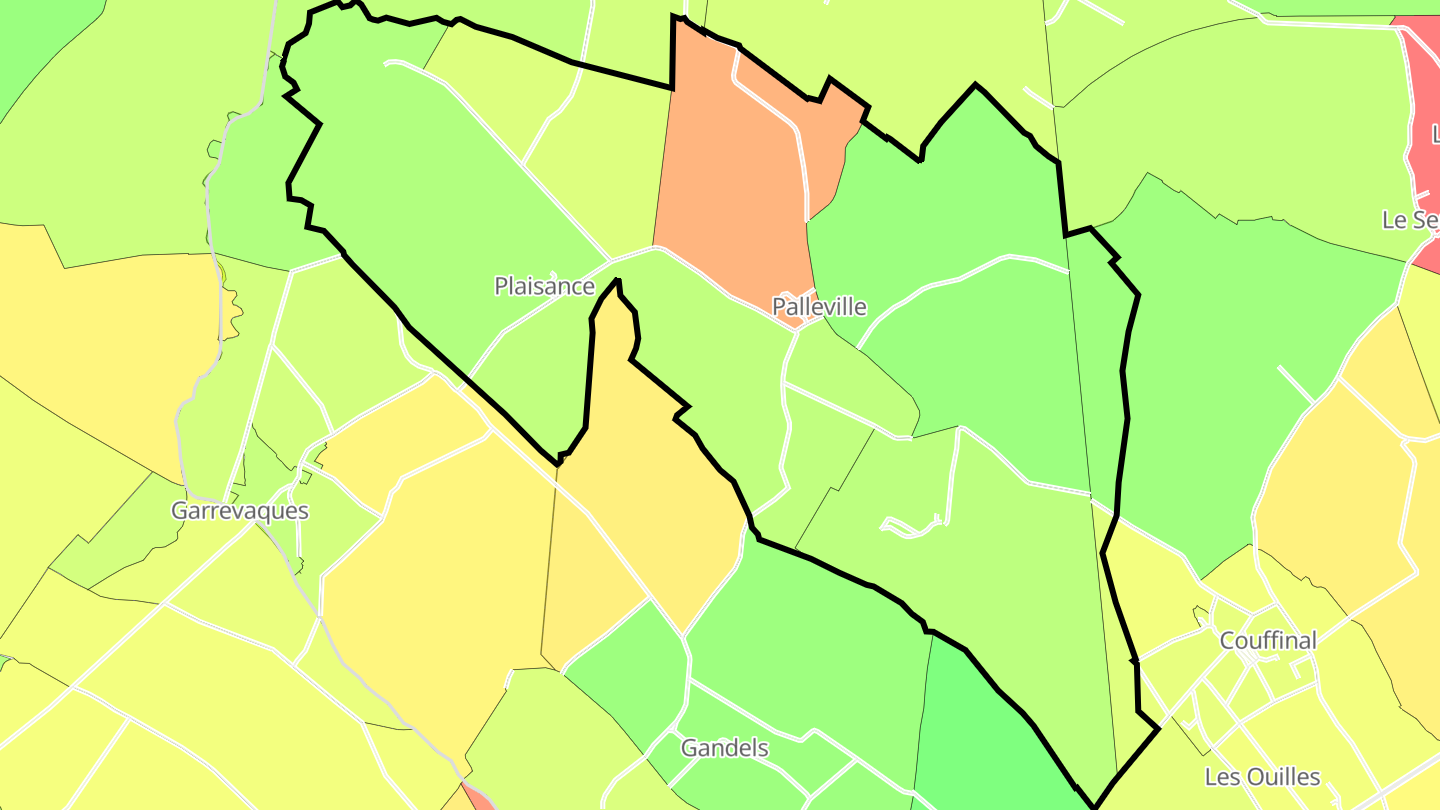 Carte des prix de l'immobilier Palleville