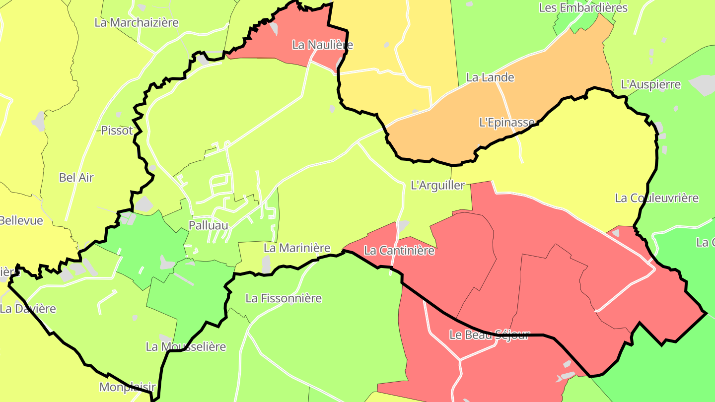 Carte des prix de l'immobilier Palluau