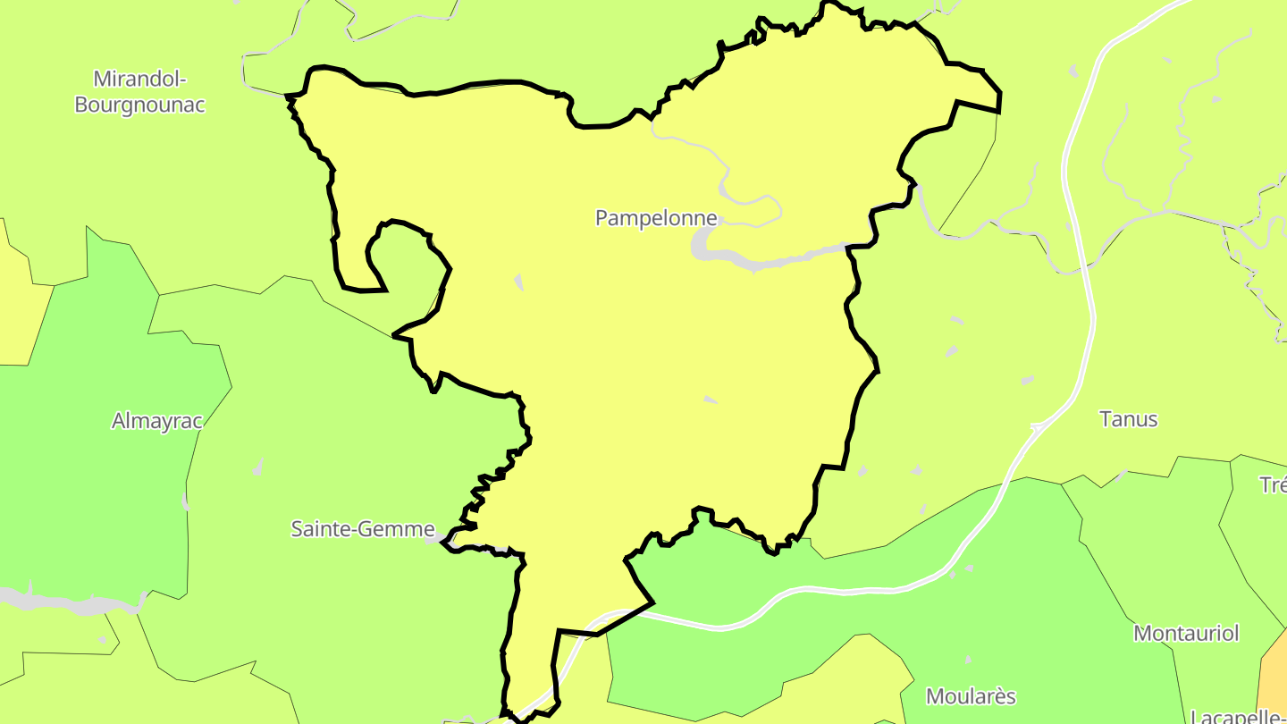 Carte des prix de l'immobilier Pampelonne