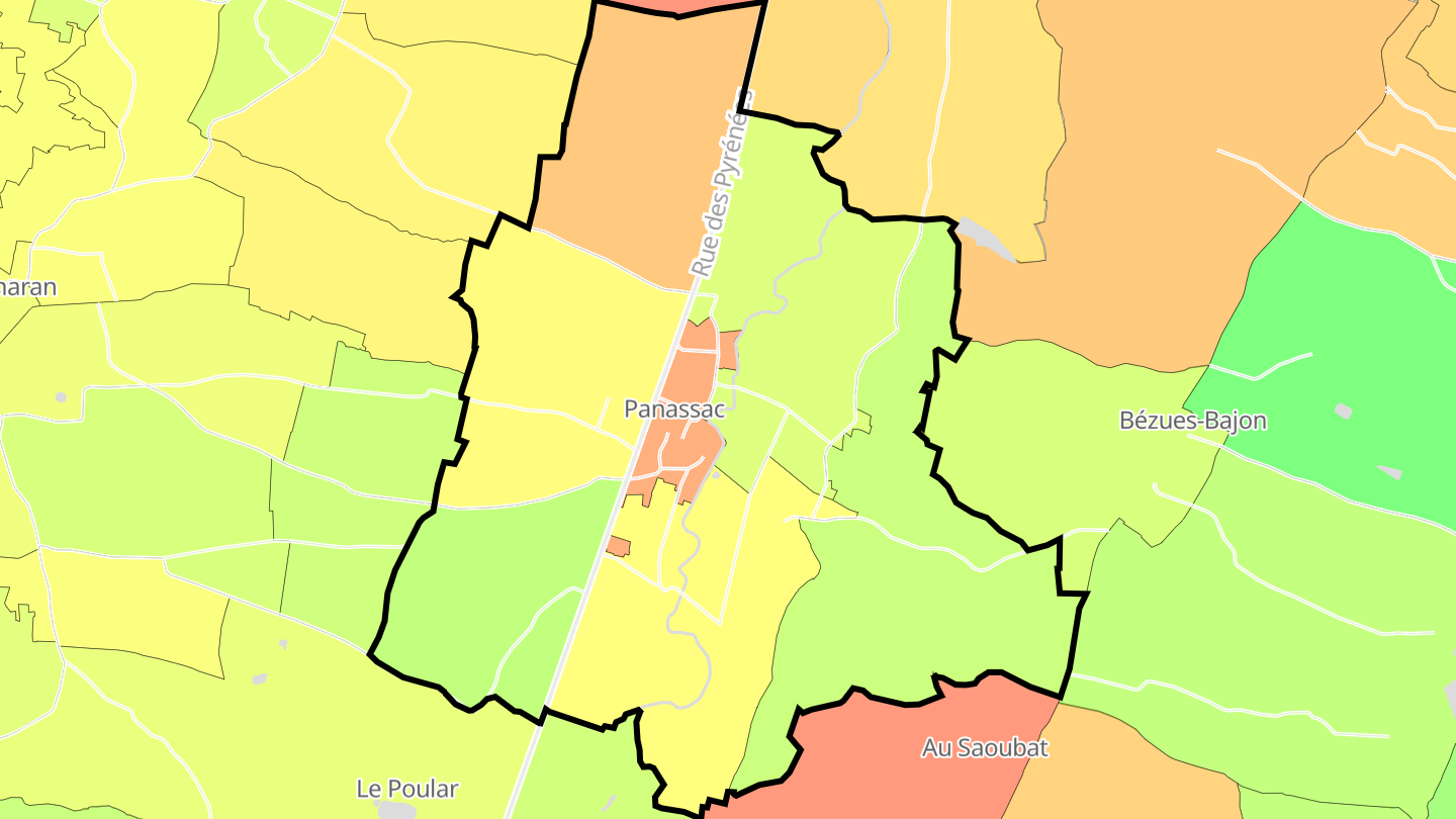 Carte des prix de l'immobilier Panassac