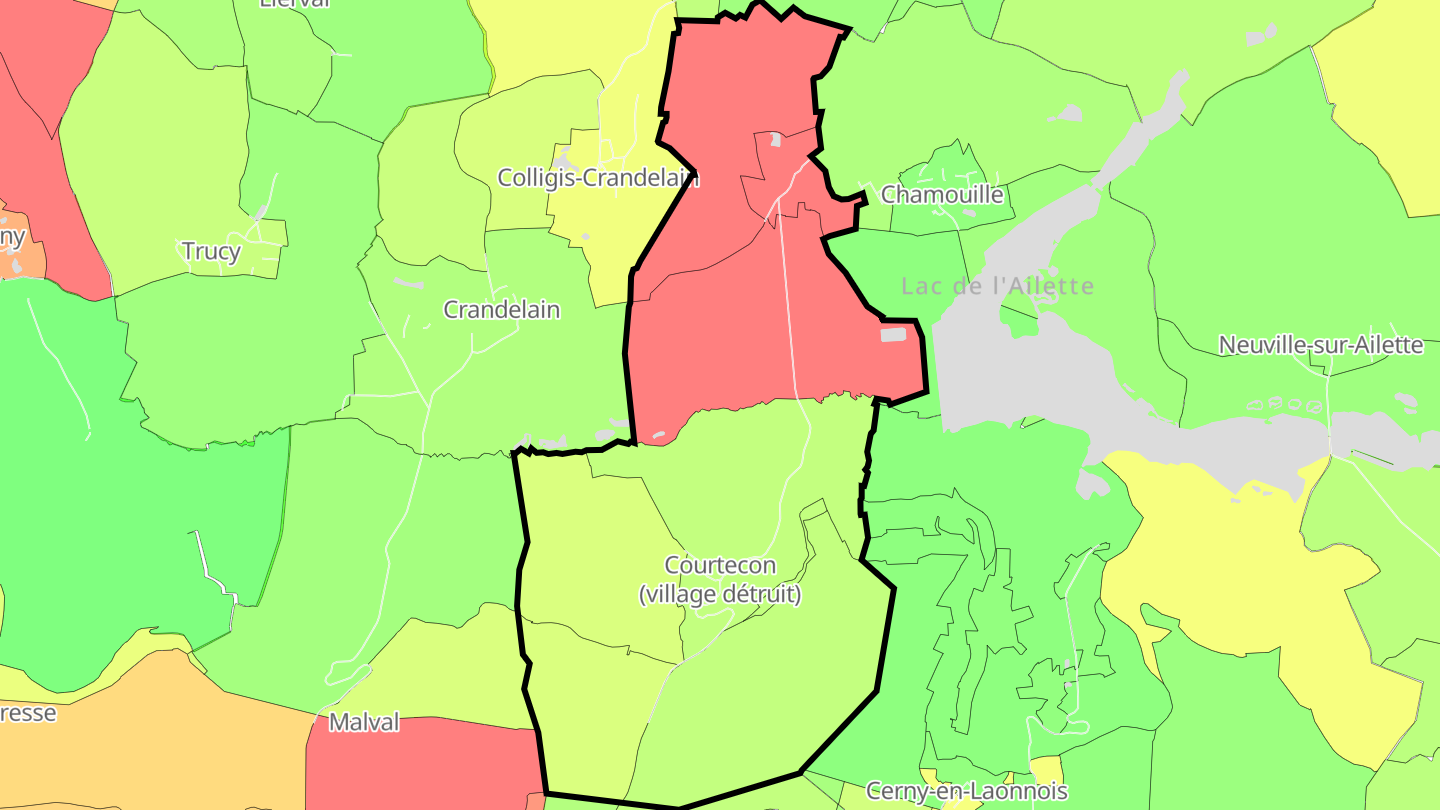 Carte des prix de l'immobilier Pancy-Courtecon