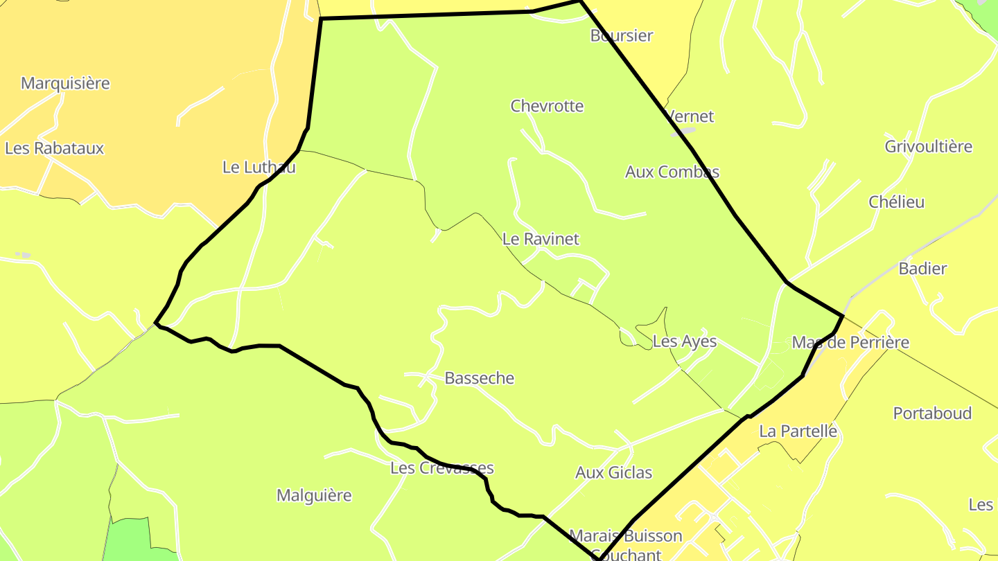 Carte des prix de l'immobilier Panissage