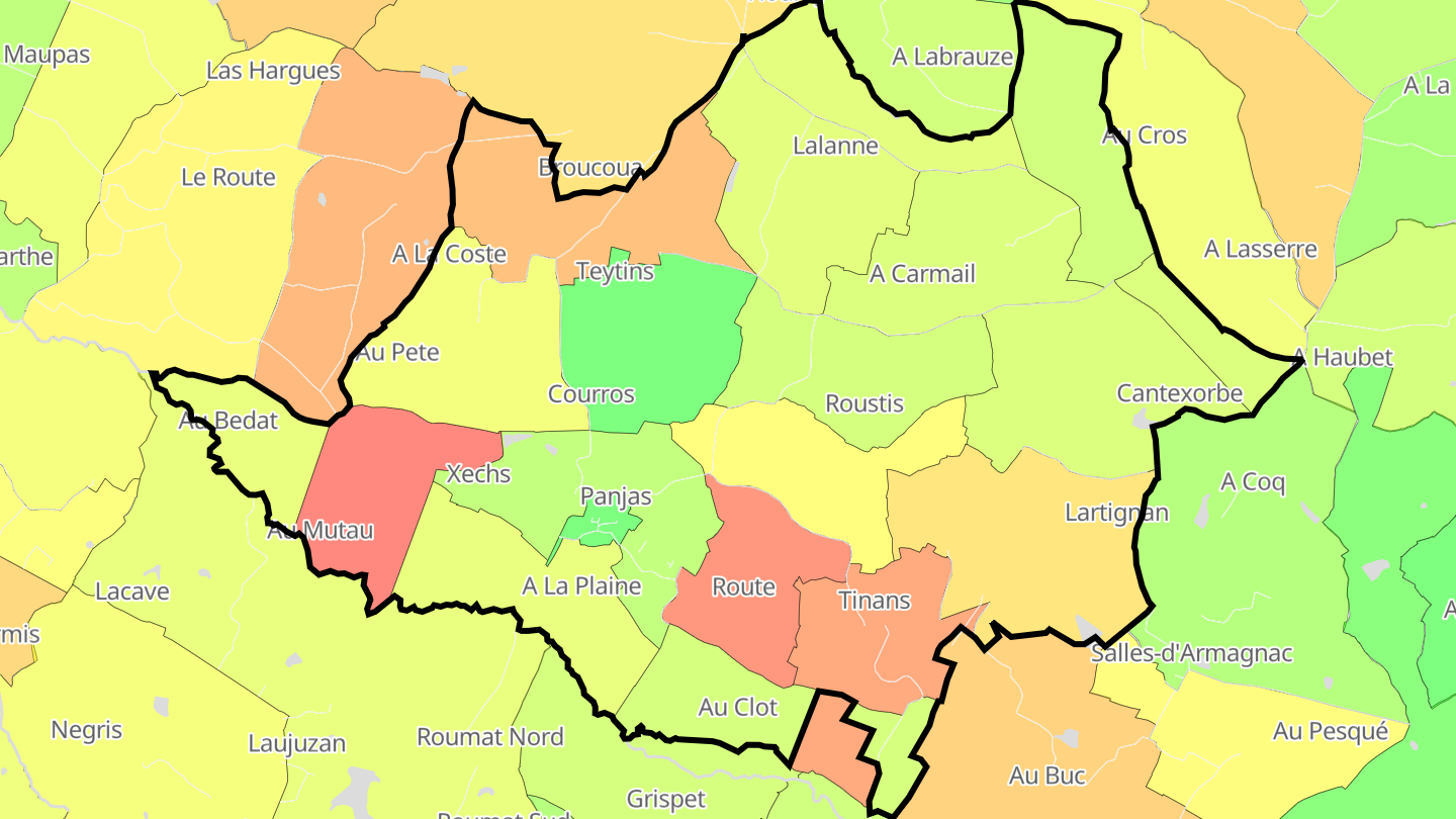Carte des prix de l'immobilier Panjas