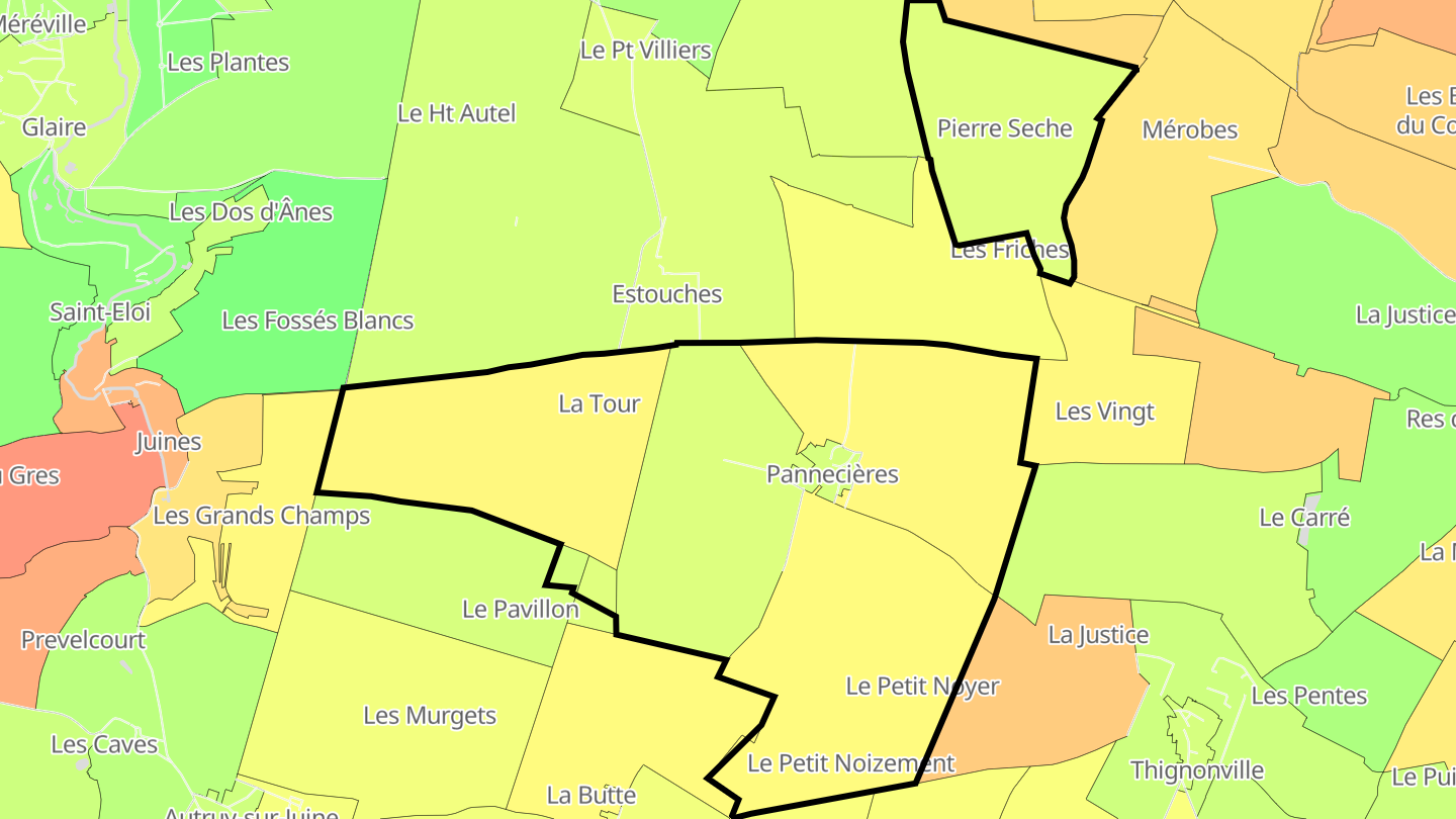 Carte des prix de l'immobilier Pannecières