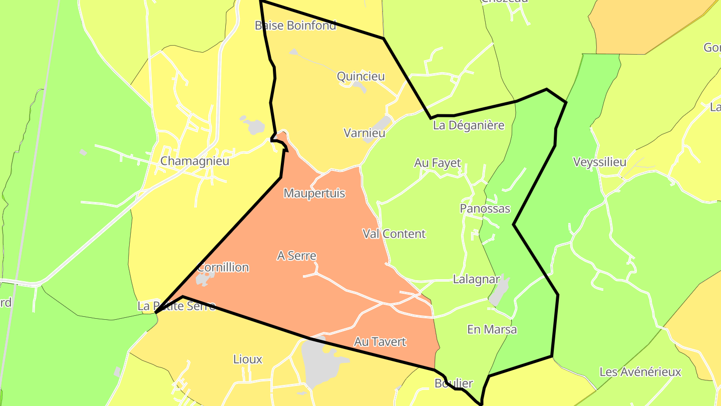 Carte des prix de l'immobilier Panossas