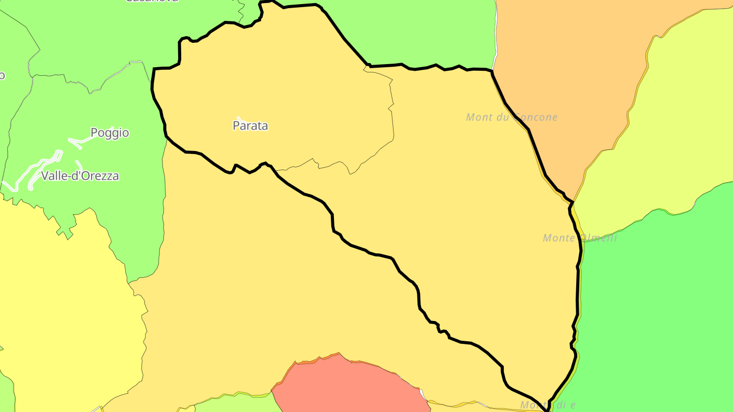 Carte des prix de l'immobilier Parata