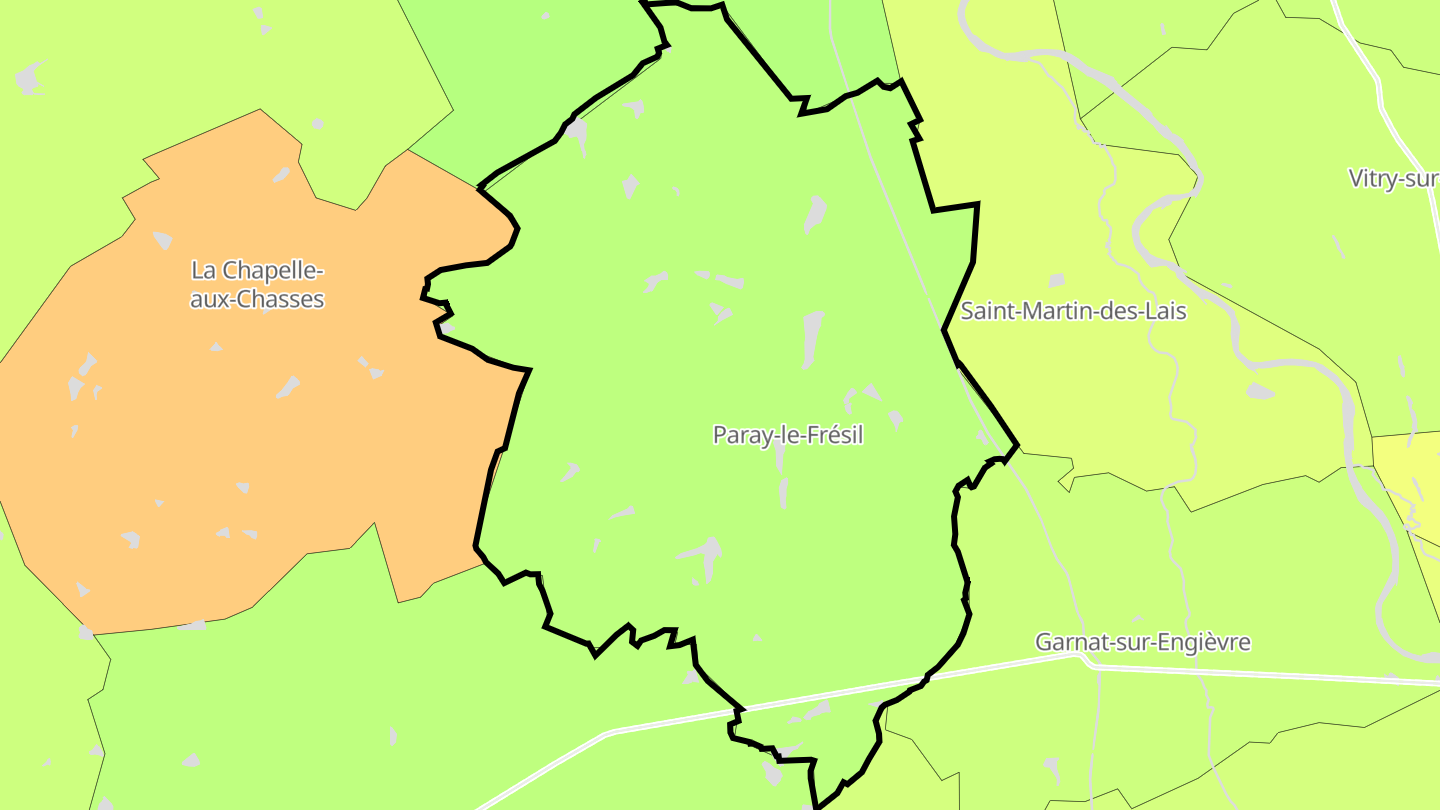 Carte des prix de l'immobilier Paray-le-Frésil