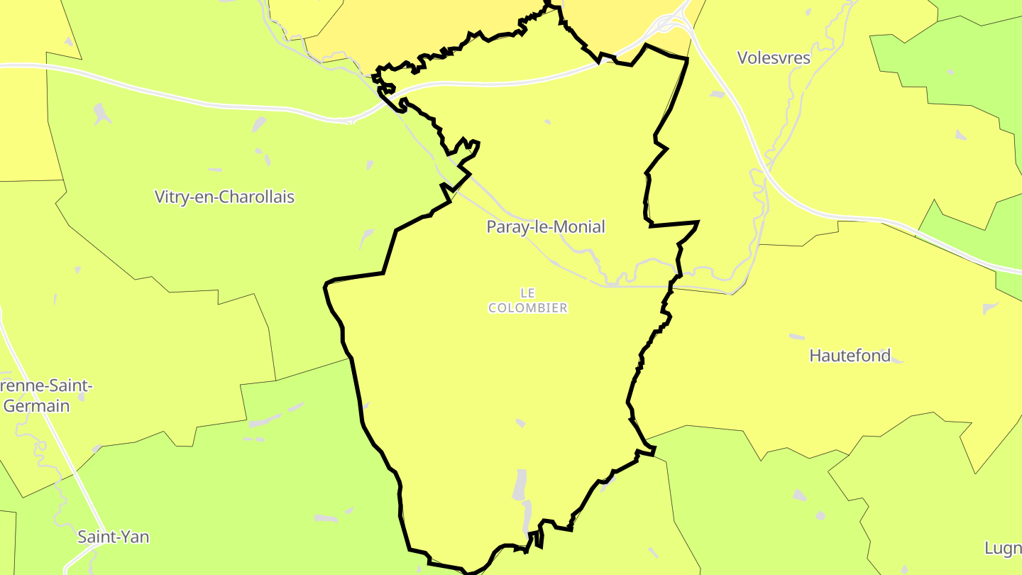 Carte des prix de l'immobilier Paray-le-Monial