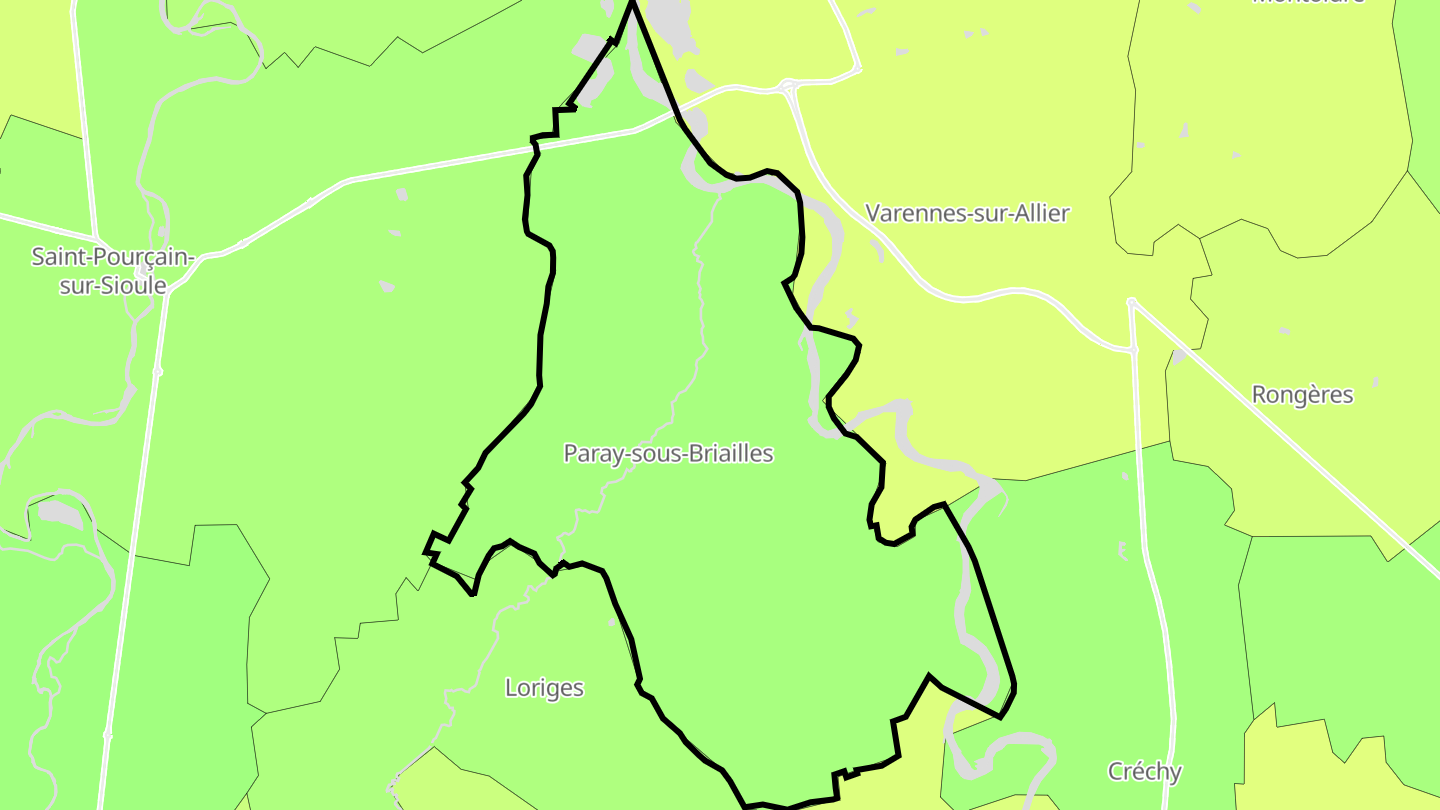 Carte des prix de l'immobilier Paray-sous-Briailles