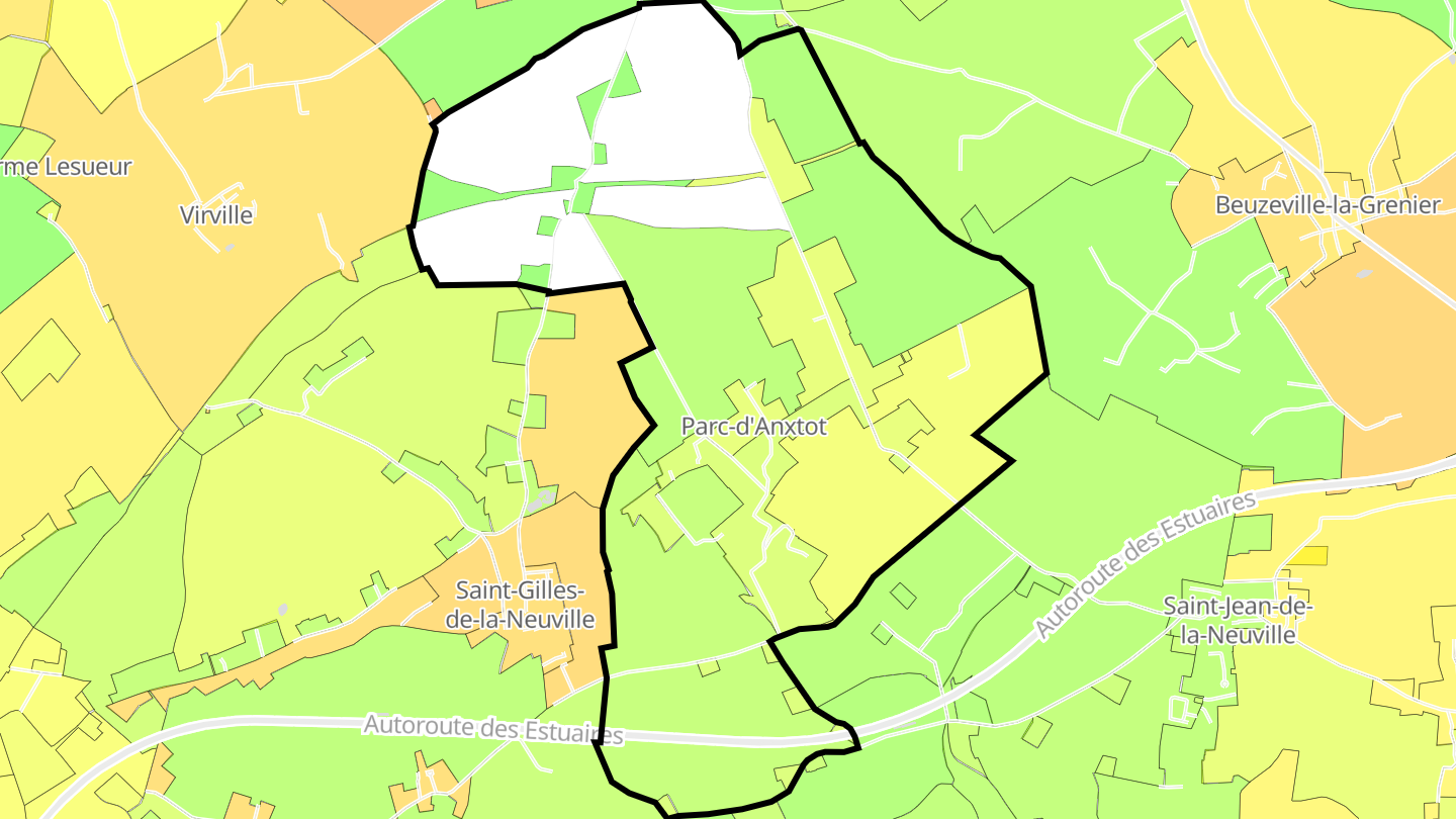Carte des prix de l'immobilier Parc-d'Anxtot