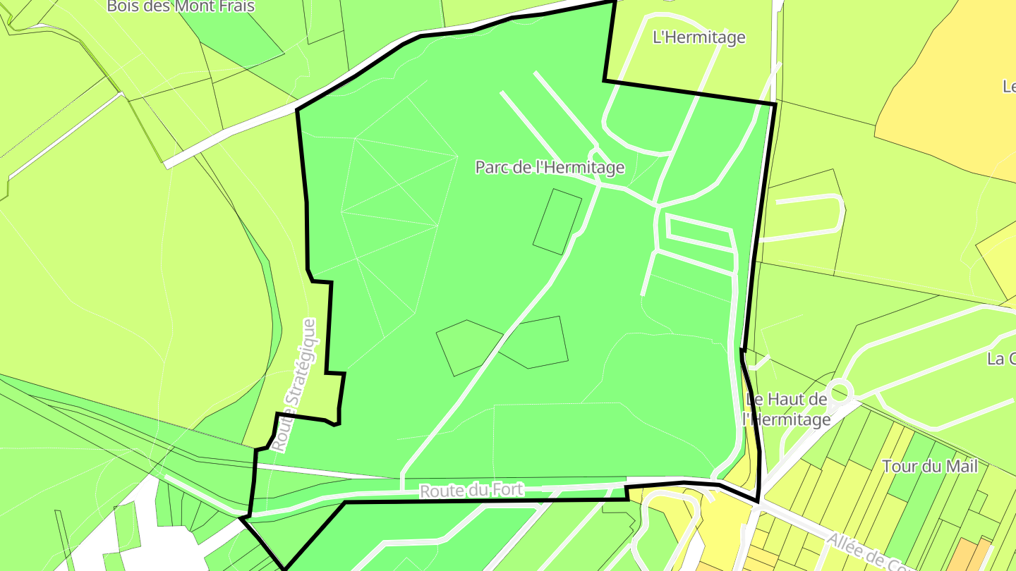 Carte des prix de l'immobilier Parc de l'Hermitage