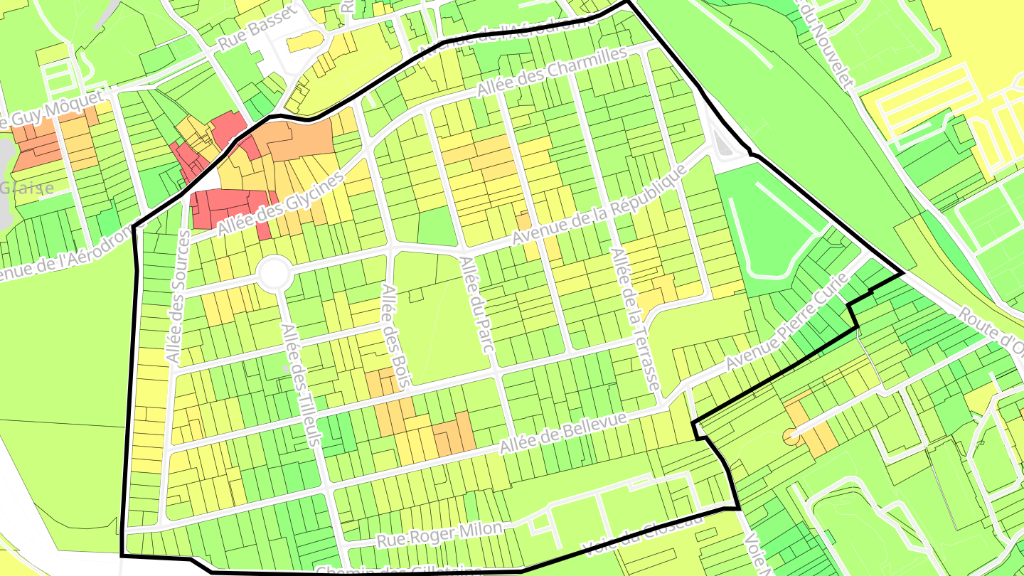 Carte des prix de l'immobilier Parc de la Cloche