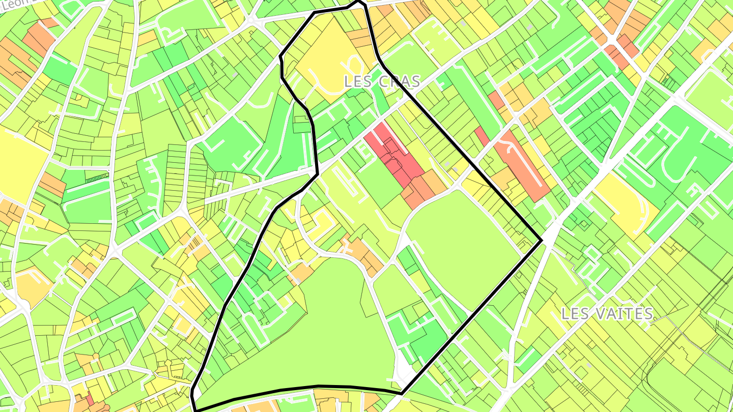 Carte des prix de l'immobilier Parc des Chaprais