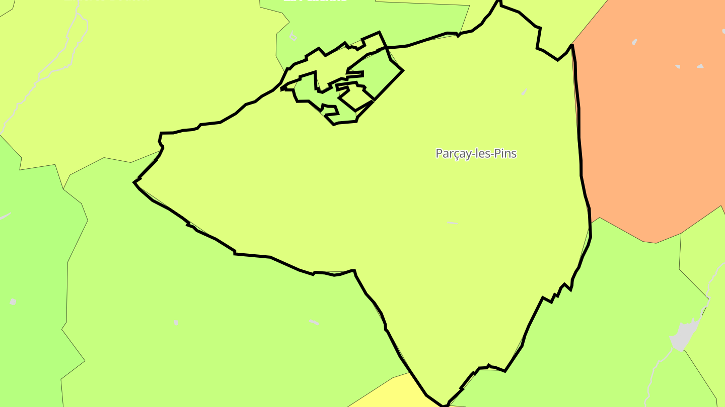Carte des prix de l'immobilier Parçay-les-Pins