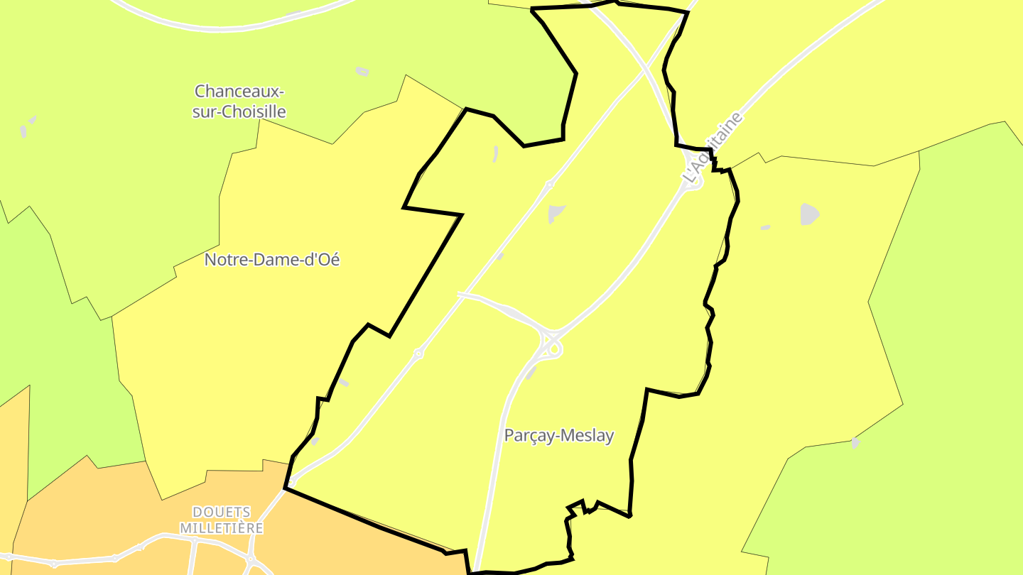Carte des prix de l'immobilier Parçay-Meslay