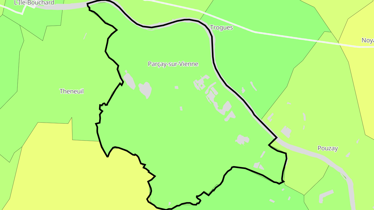 Carte des prix de l'immobilier Parçay-sur-Vienne