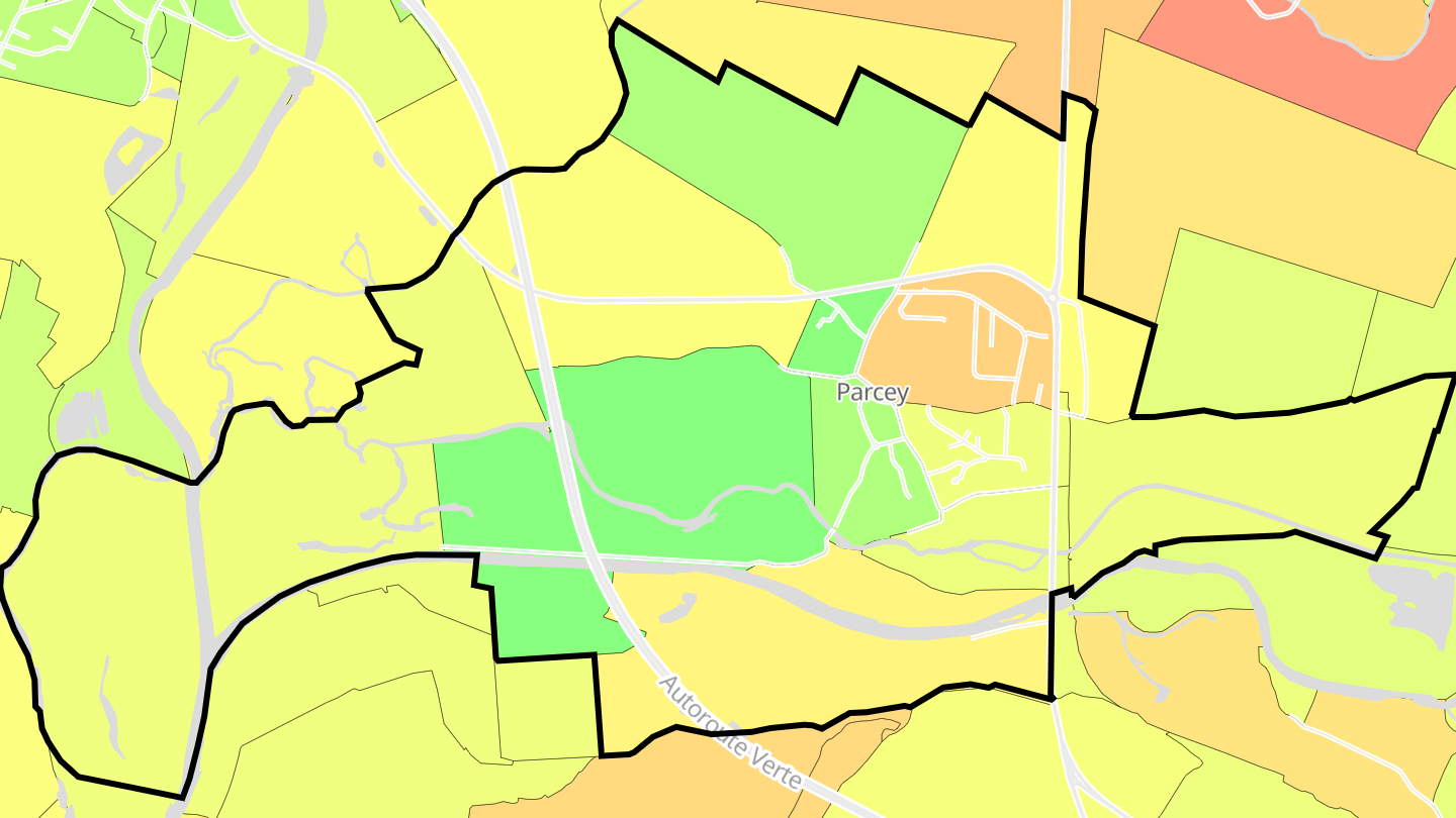 Carte des prix de l'immobilier Parcey