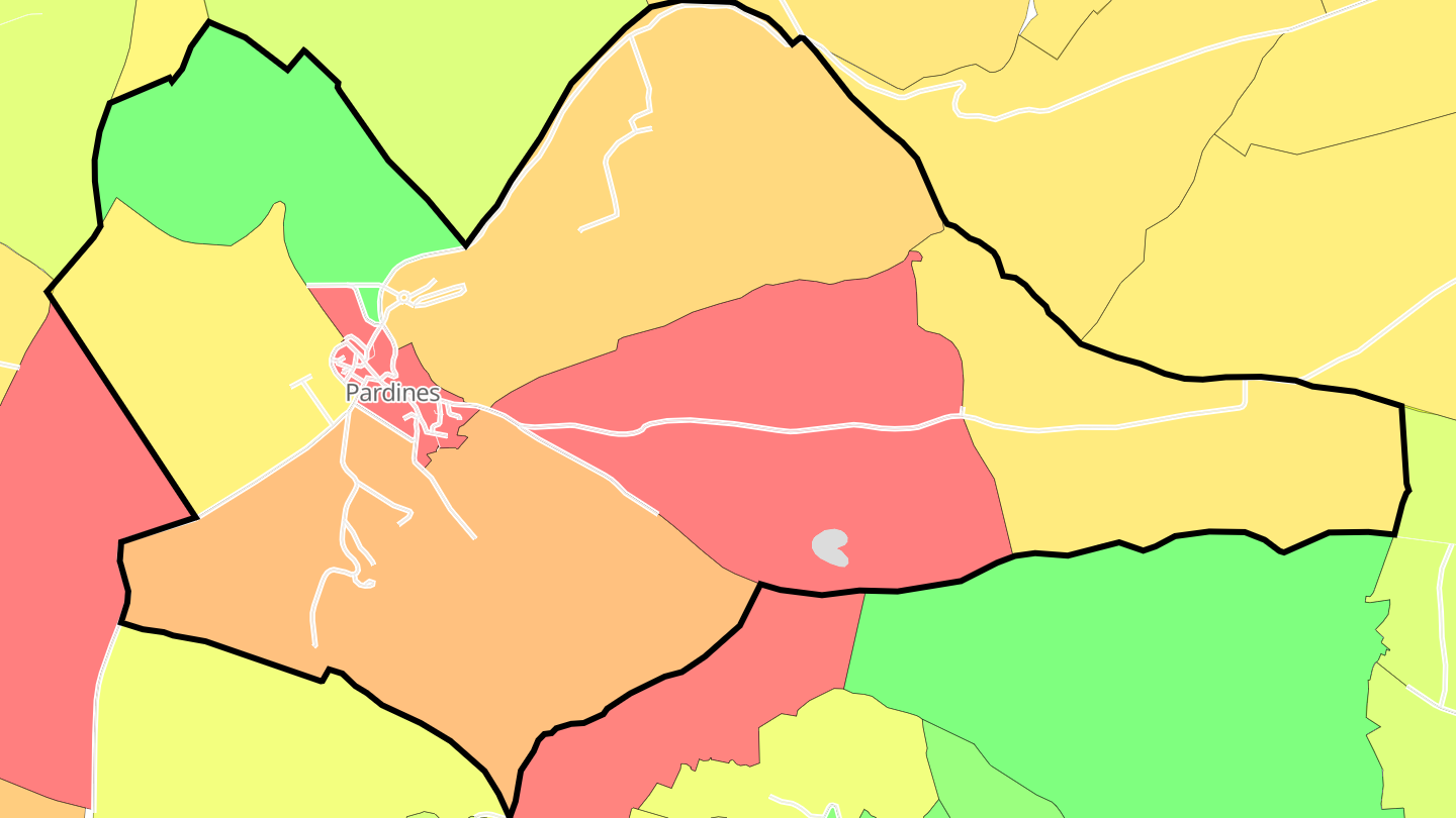 Carte des prix de l'immobilier Pardines