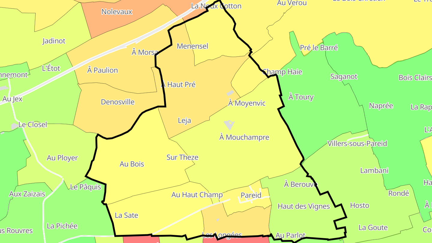 Carte des prix de l'immobilier Pareid