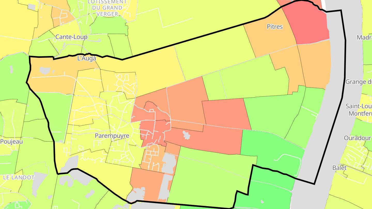 Carte des prix de l'immobilier Parempuyre