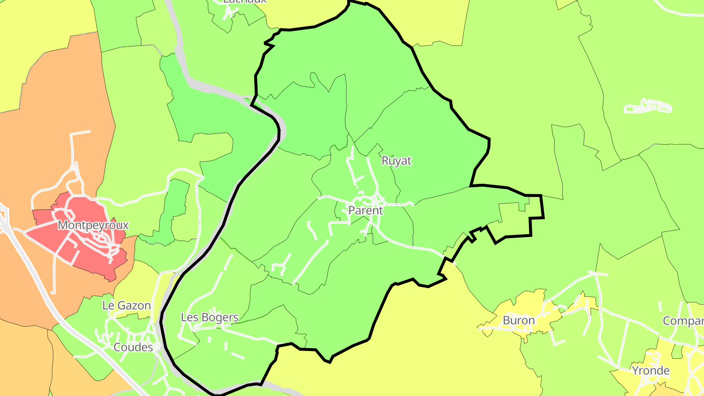 Carte des prix de l'immobilier Parent