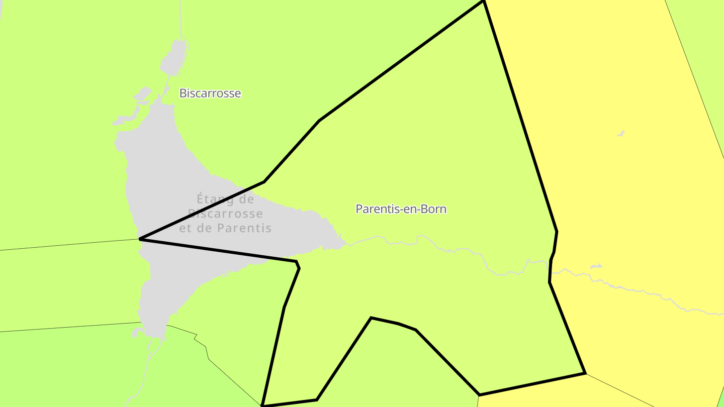 Carte des prix de l'immobilier Parentis-en-Born