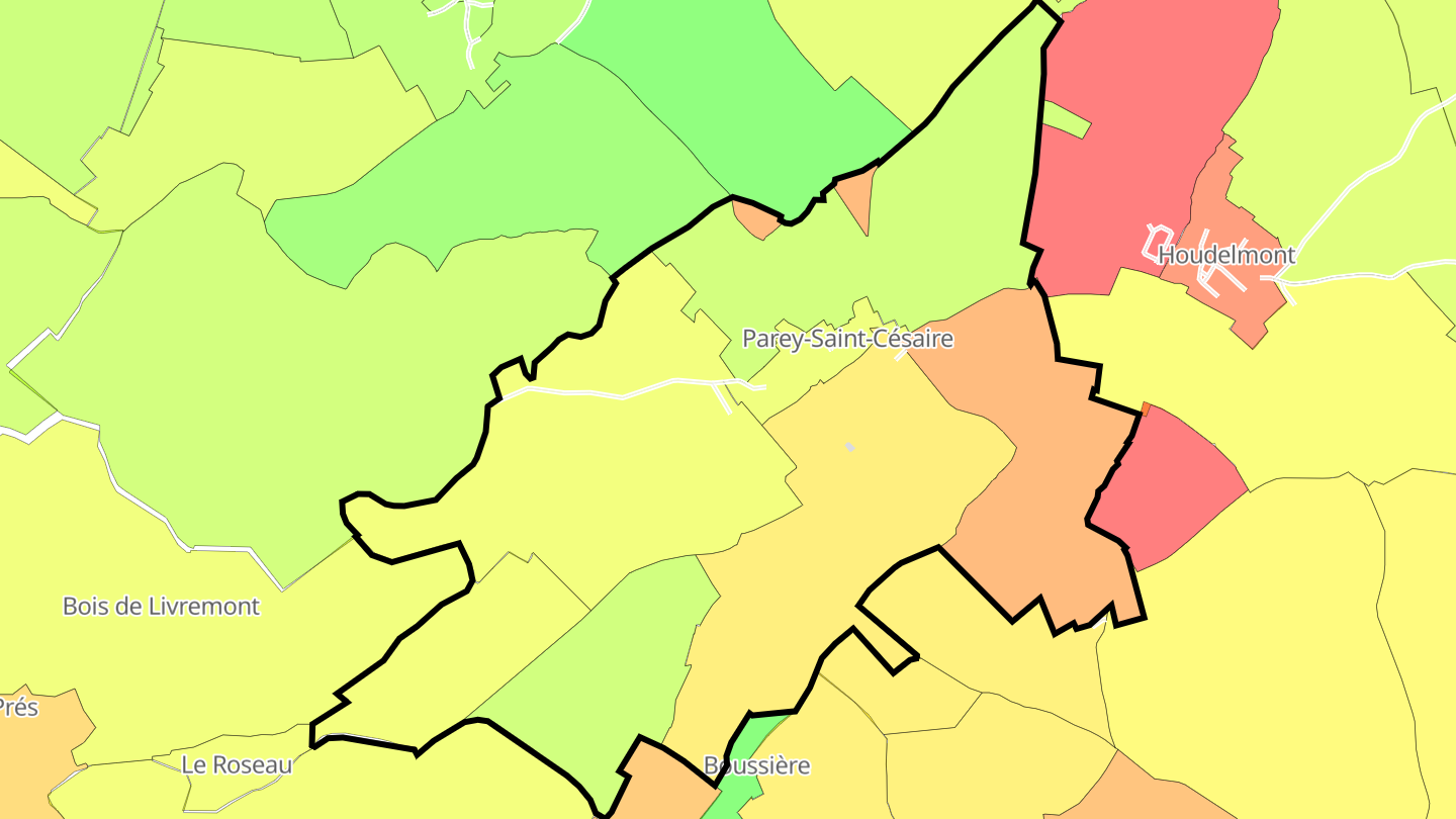 Carte des prix de l'immobilier Parey-Saint-Césaire