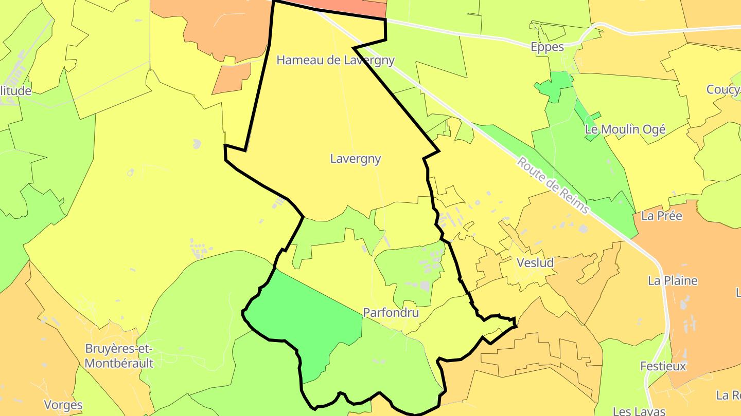 Carte des prix de l'immobilier Parfondru
