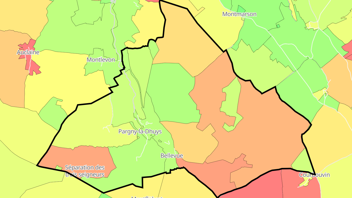Carte des prix de l'immobilier Pargny-la-Dhuys