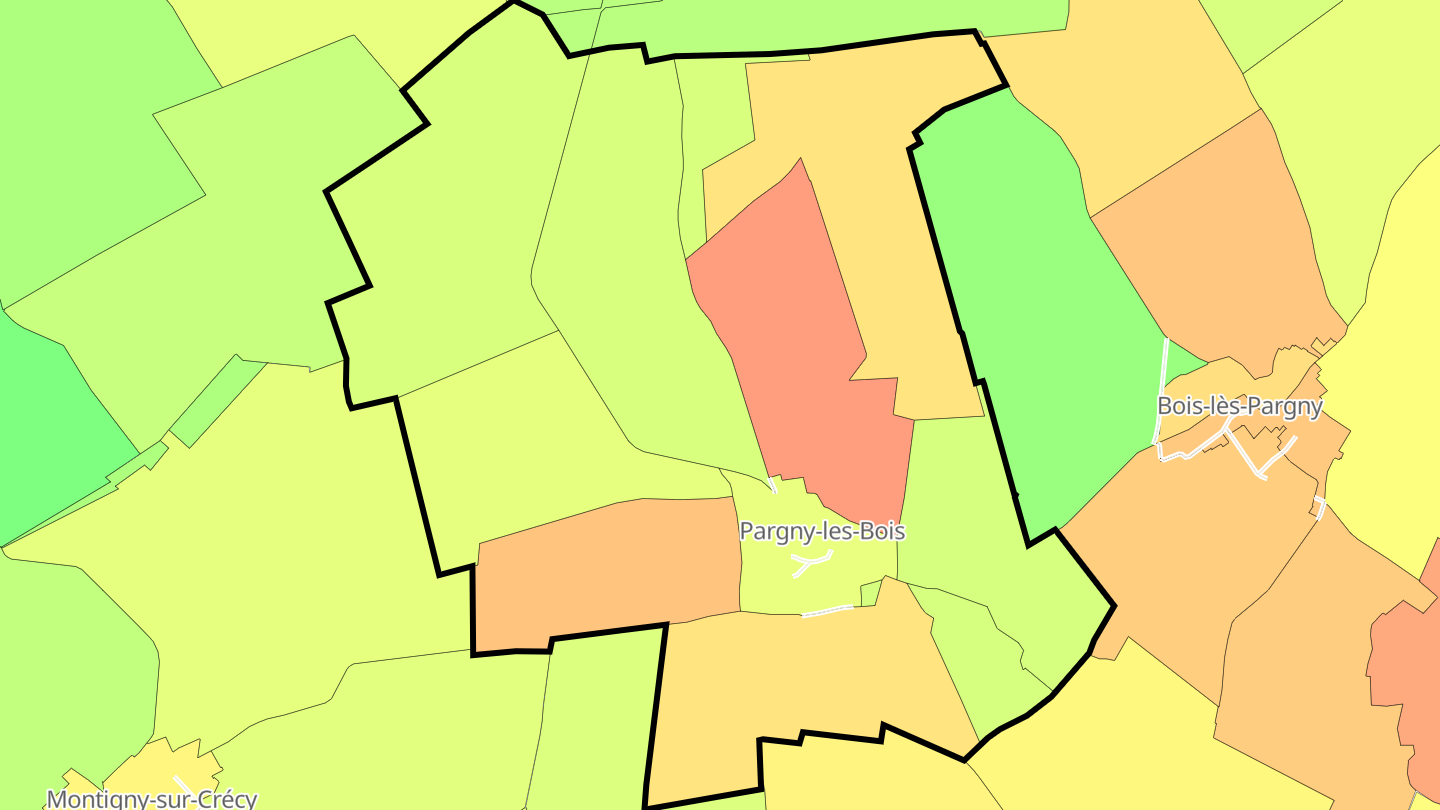 Carte des prix de l'immobilier Pargny-les-Bois